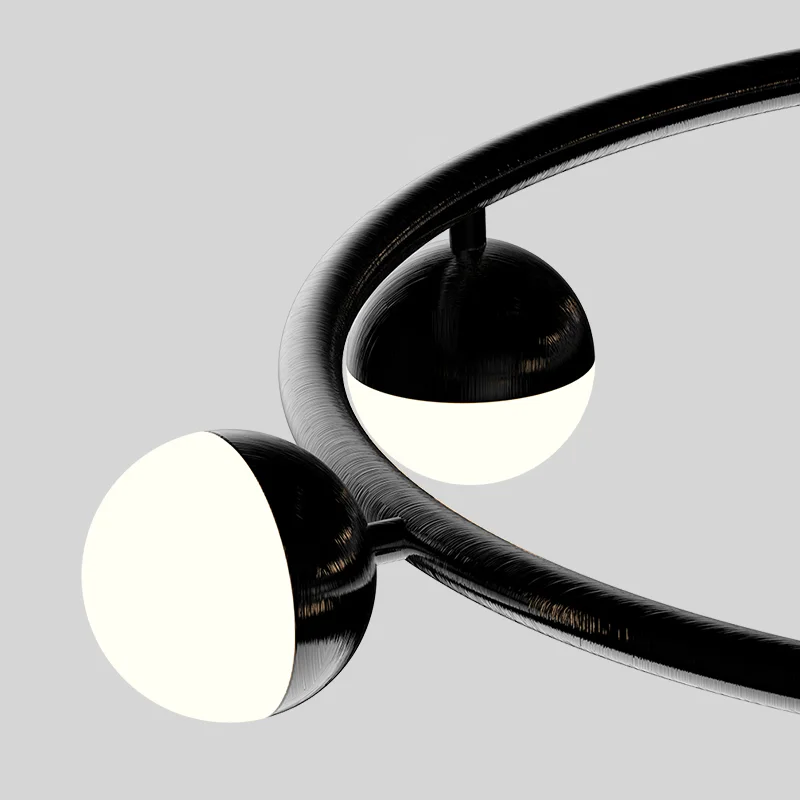 Modern Black Rings Chandelier - Image 4