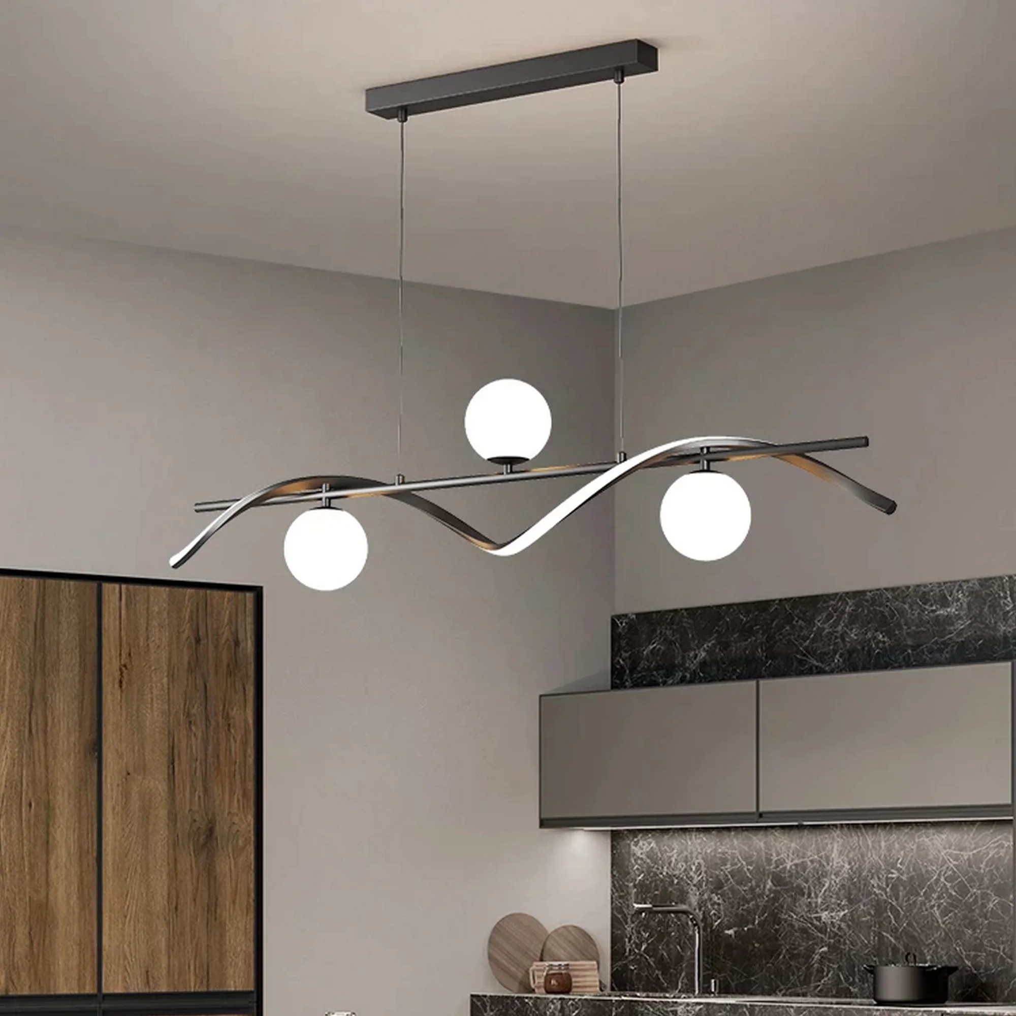 Glass Ball LED Combine Chandelier - Image 2