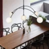 Nordic Style Black Gold Arm Chandelier - Thumbnail Image 2