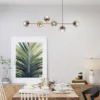 Rustic Glass Art Kitchen Island Chandelier - Thumbnail Image 5