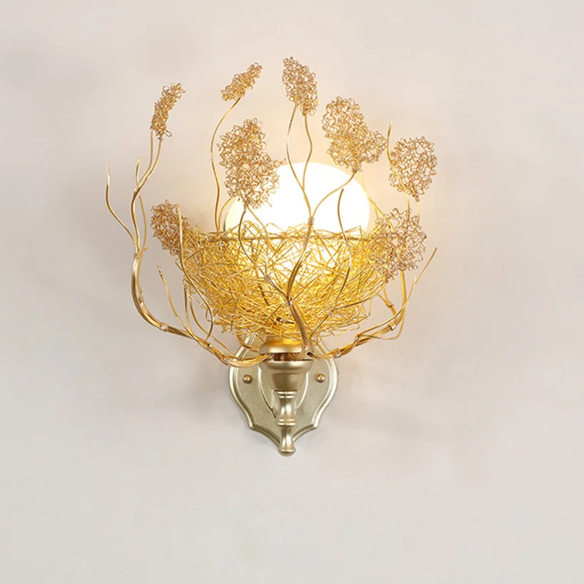 Bird's Nest Glass Egg Design Wall Lamp - Image 10