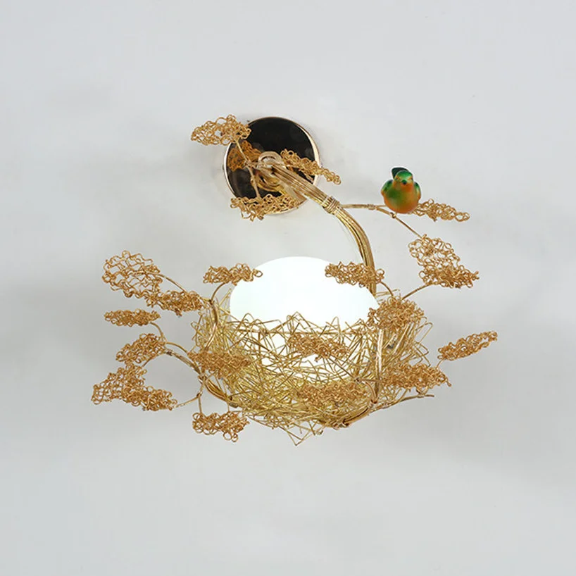 Bird's Nest Glass Egg Design Wall Lamp - Image 11