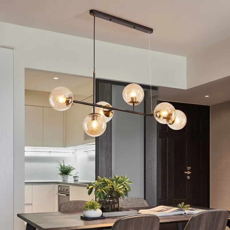 Rustic Glass Art Kitchen Island Chandelier - Image 6