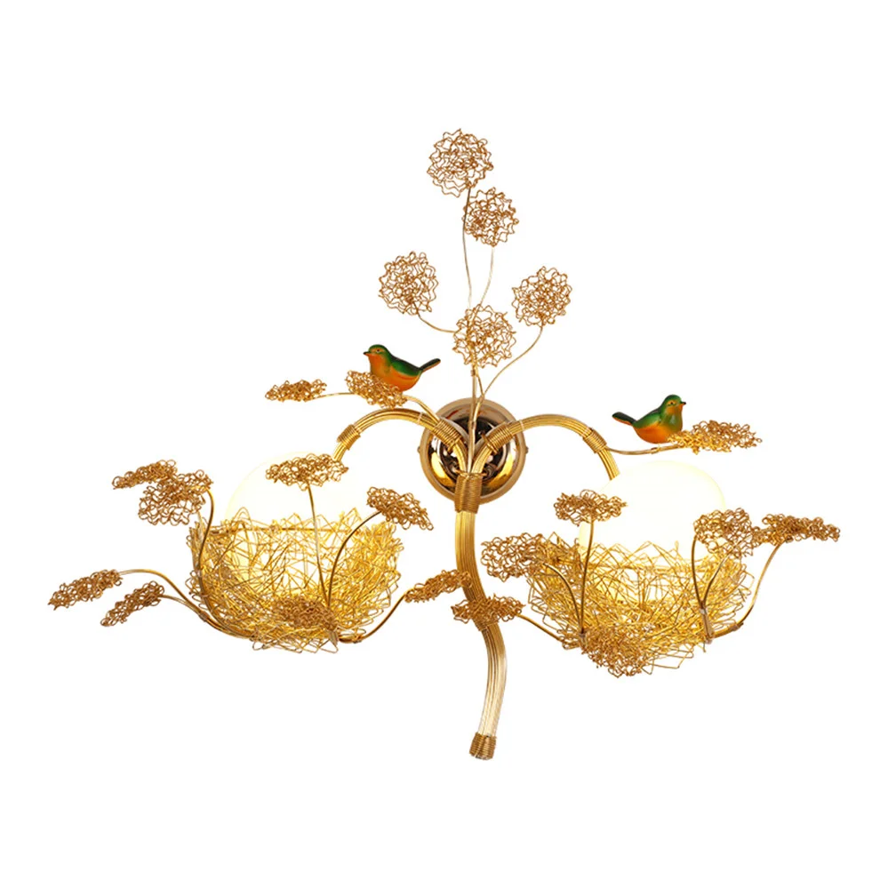 Bird's Nest Glass Egg Design Wall Lamp - Image 12