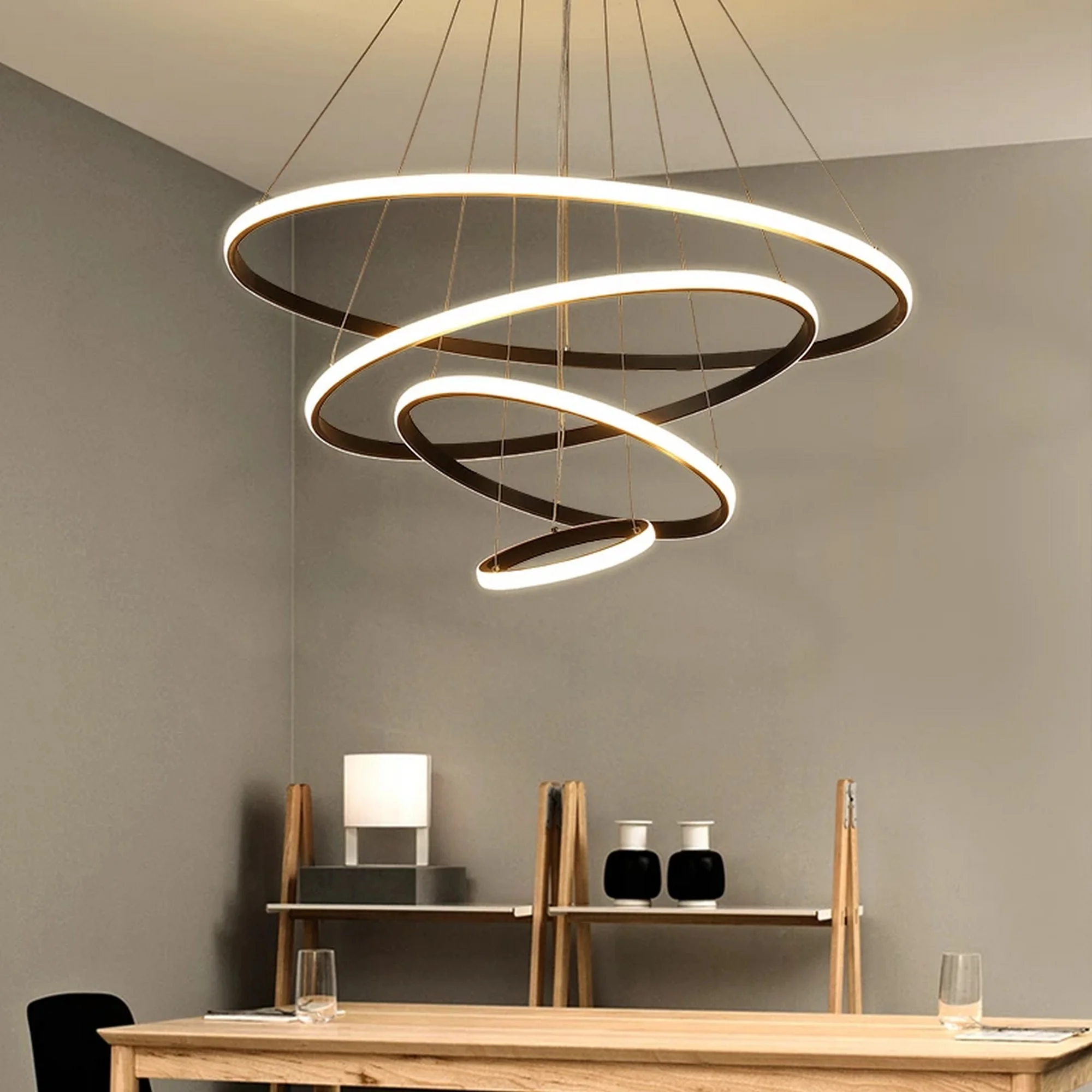 Modern Style Ring Design LED Chandelier - Image 3