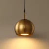 Round Gold Metal Pendant Light - Thumbnail Image 3