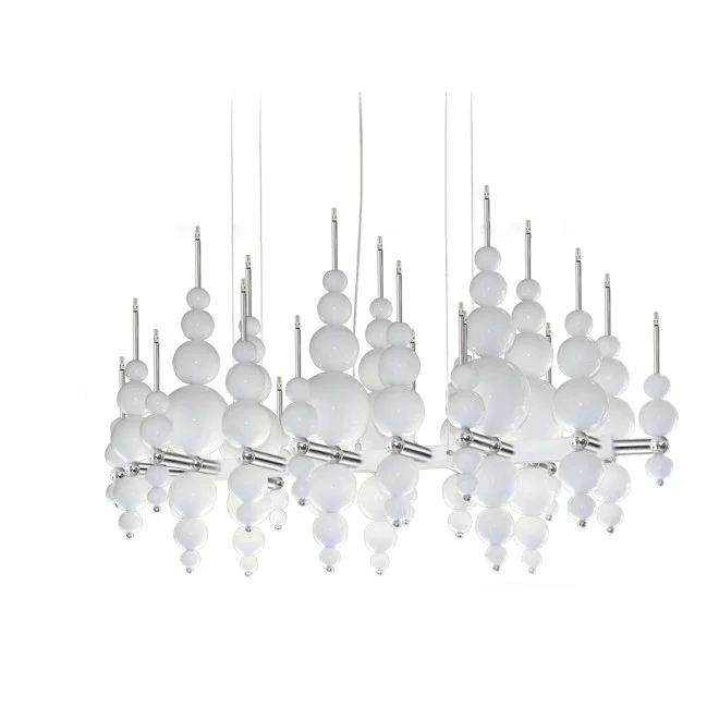 White Black Bubble Design Chandelier - Image 4