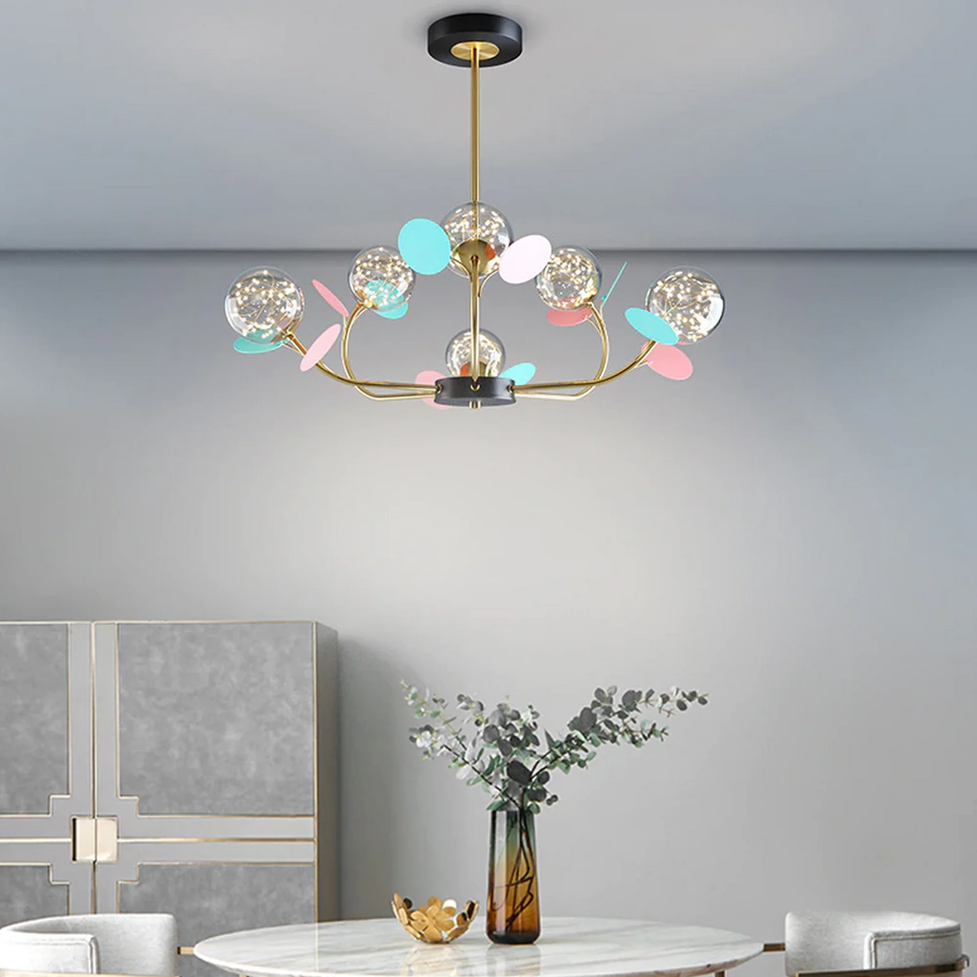 Colorful Gypsophila Bubble Glass Chandelier - Image 4