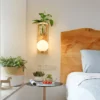 Transparent Glass Plant Pot Wall Lamp - Thumbnail Image 4