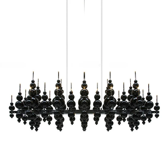 White Black Bubble Design Chandelier - Image 5