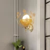 Bird's Nest Glass Egg Design Wall Lamp - Thumbnail Image 6