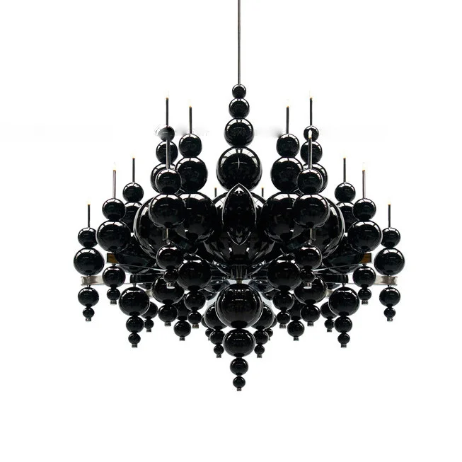White Black Bubble Design Chandelier - Image 6