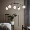 Nordic Style Black Gold Arm Chandelier - Thumbnail Image 4