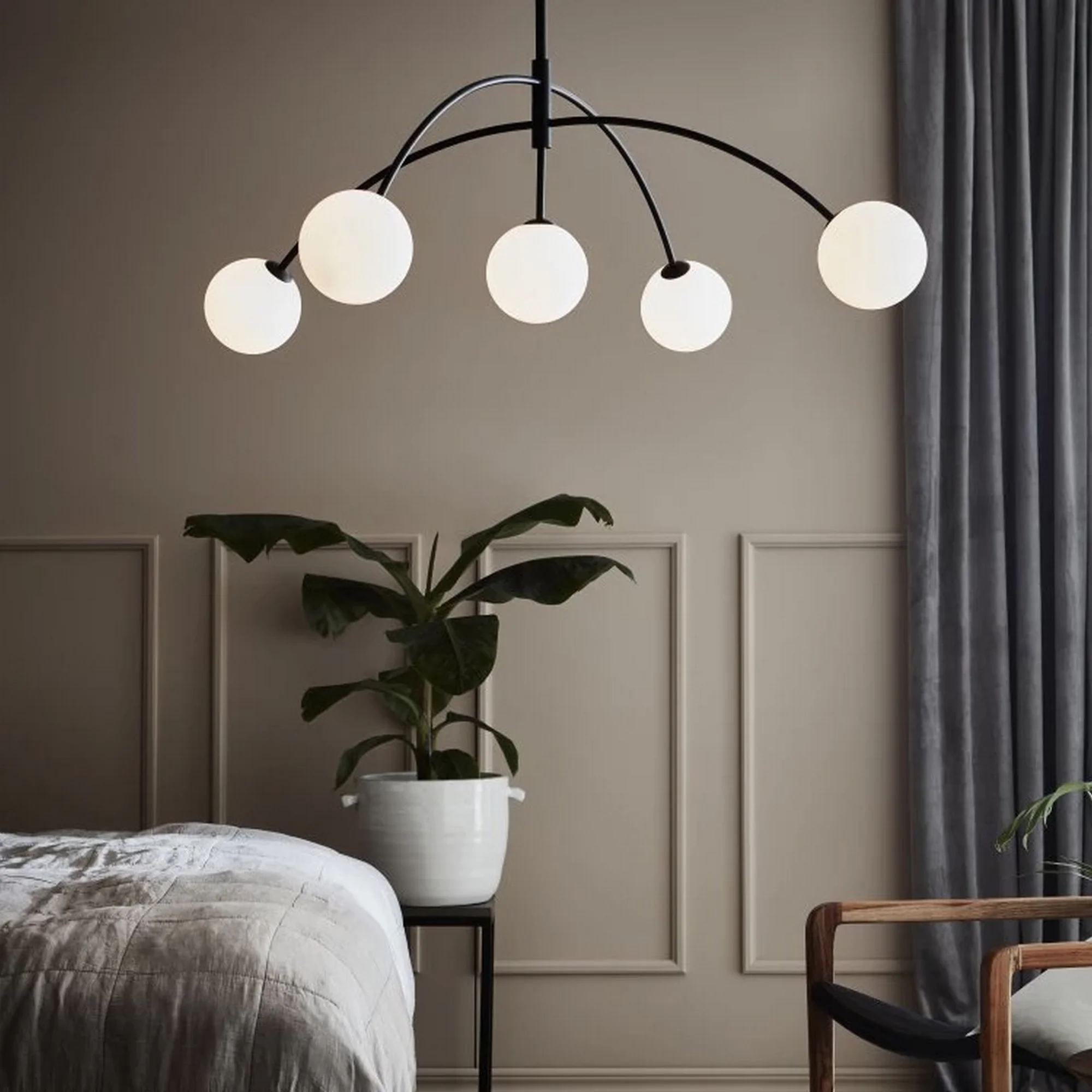 Nordic Style Black Gold Arm Chandelier - Image 4