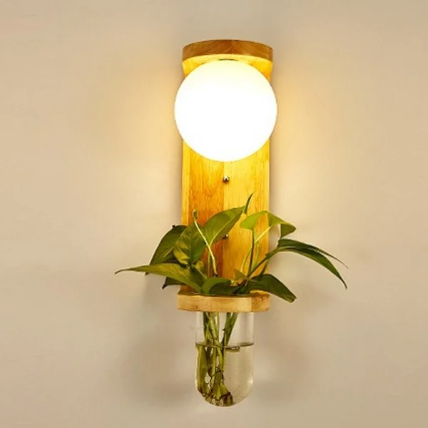 Transparent Glass Plant Pot Wall Lamp - Image 7
