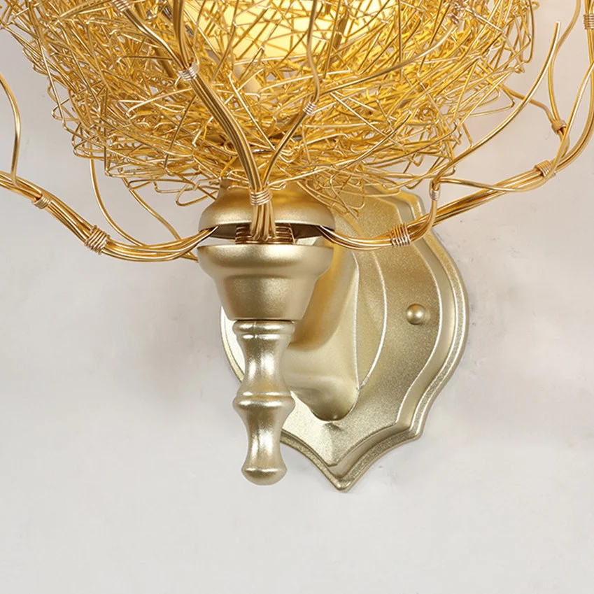 Bird's Nest Glass Egg Design Wall Lamp - Image 14