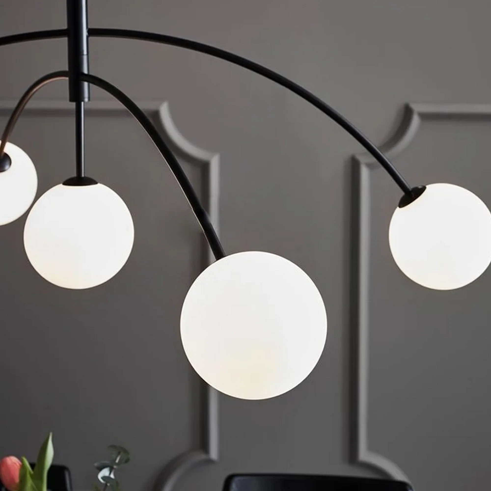 Nordic Style Black Gold Arm Chandelier - Image 8