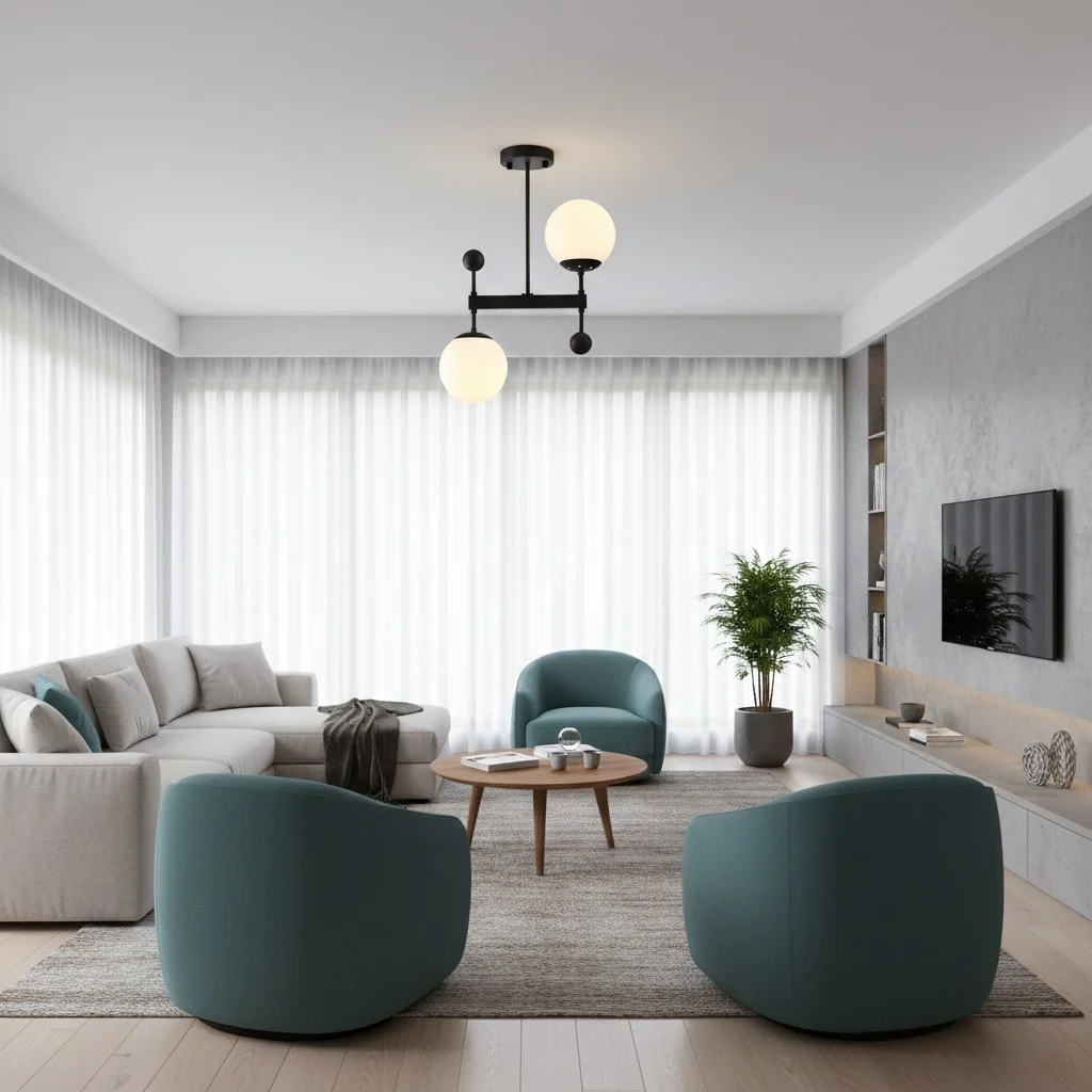 Minimalist Frosted Glass Chandelier - Image 14