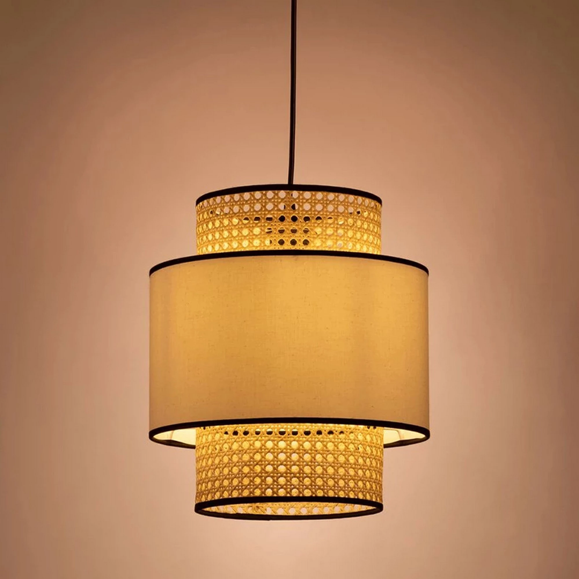 Japanese Style Rattan Woven Pendant Light - Image 6