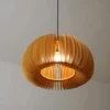 Flower Style Hanging Wooden Pendant Light - Thumbnail Image 3