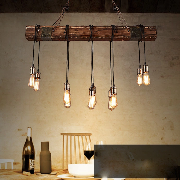 American Retro Wooden Chandelier - Image 1