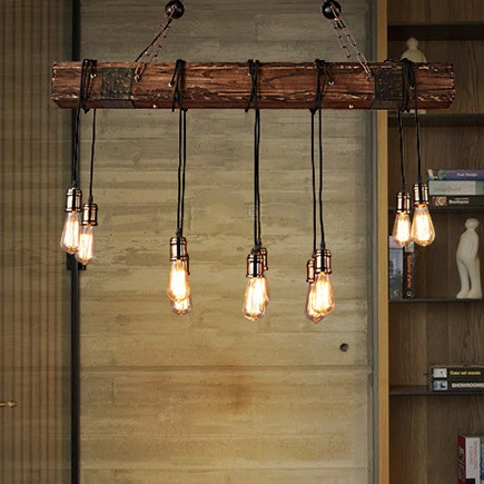 American Retro Wooden Chandelier - Image 6