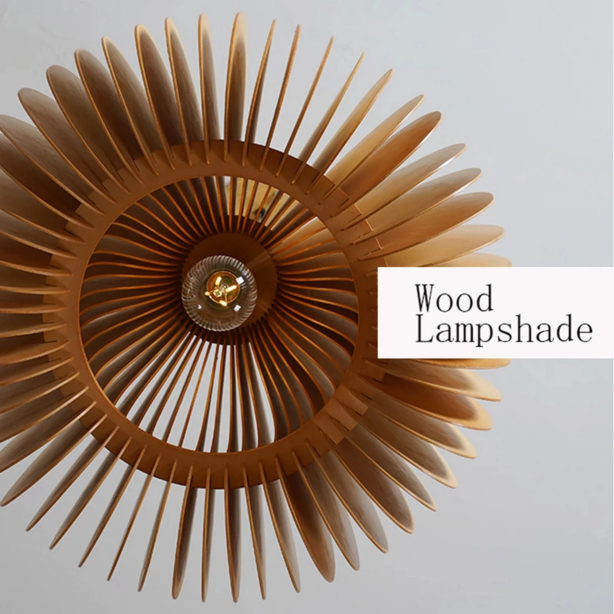 Flower Style Hanging Wooden Pendant Light - Image 7
